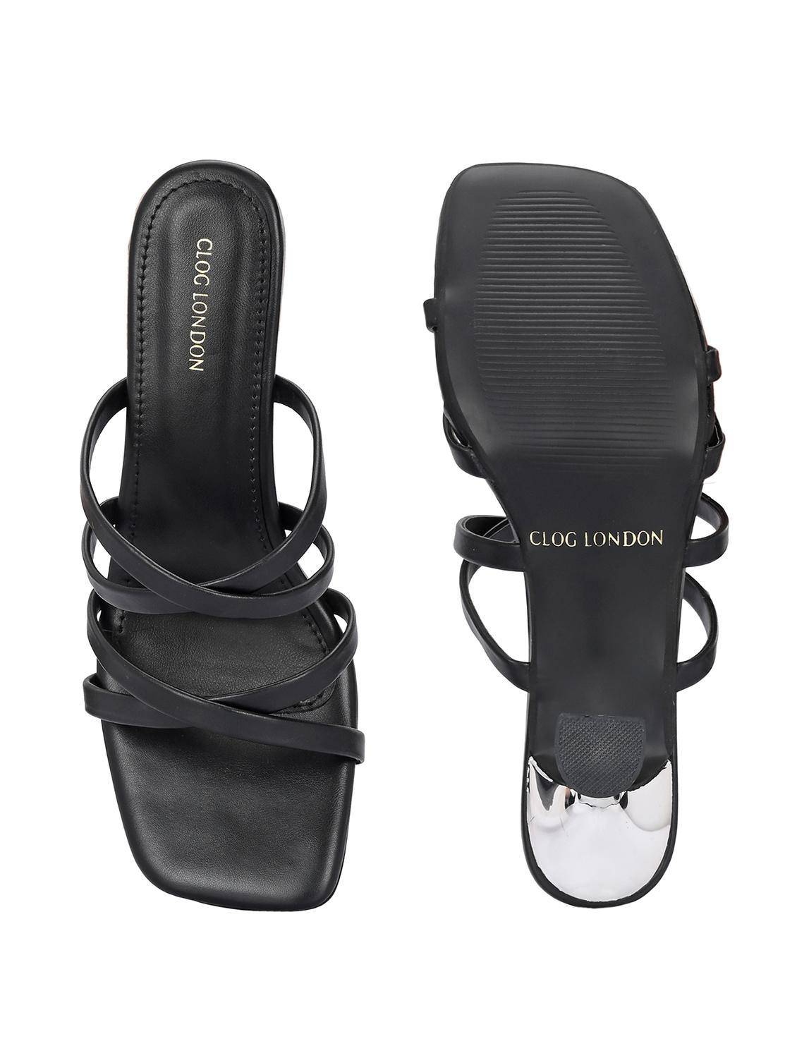 black synthetic slip on sandals - 21463009 - Standard Image - 4