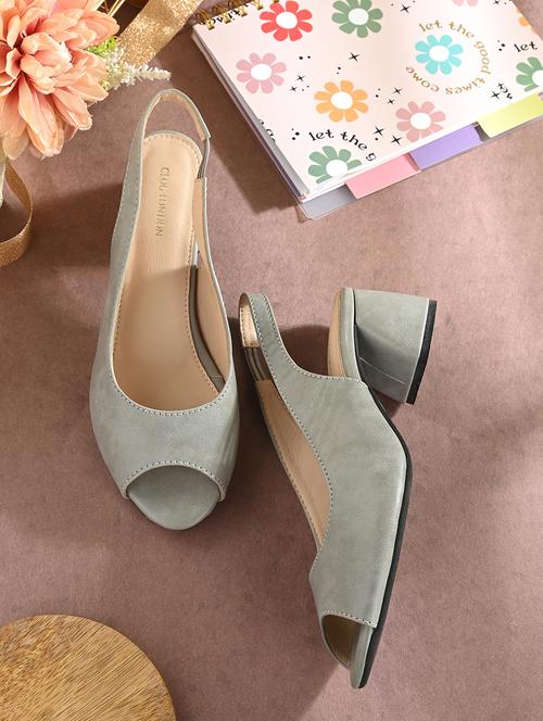grey synthetic back strap sandals - 21463017 -  Standard Image - 0