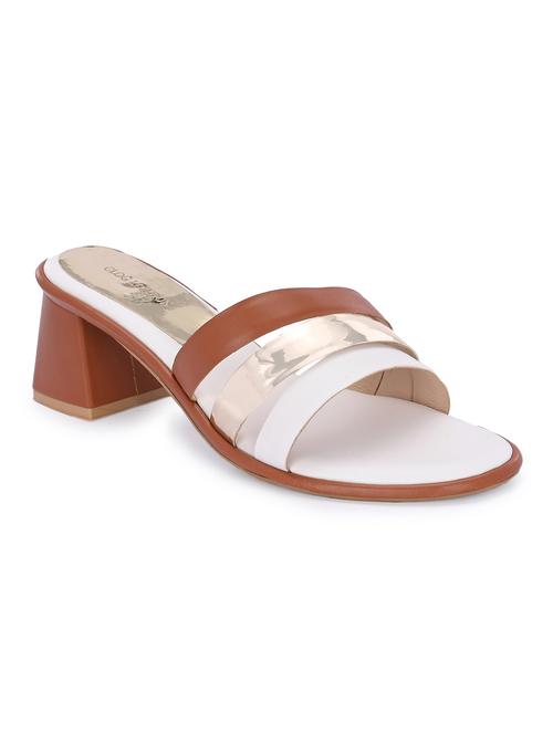 brown synthetic slip on sandals - 21463019 - Standard Image - 0