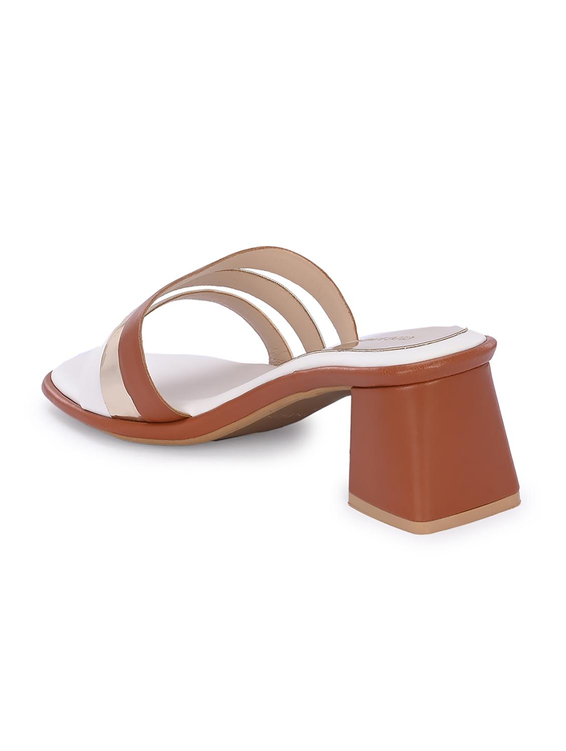 brown synthetic slip on sandals - 21463019 - Standard Image - 4