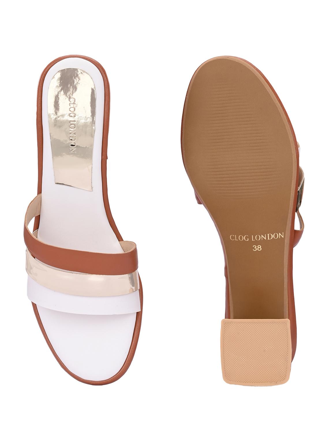 brown synthetic slip on sandals - 21463019 - Standard Image - 6