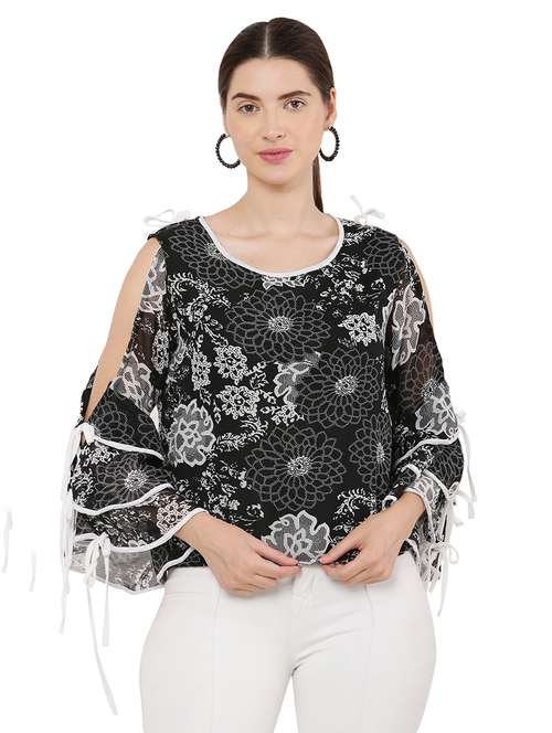 women black georgette regular top - 21463160 - Standard Image - 0