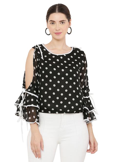 women black georgette regular top - 21463163 -  Standard Image - 0