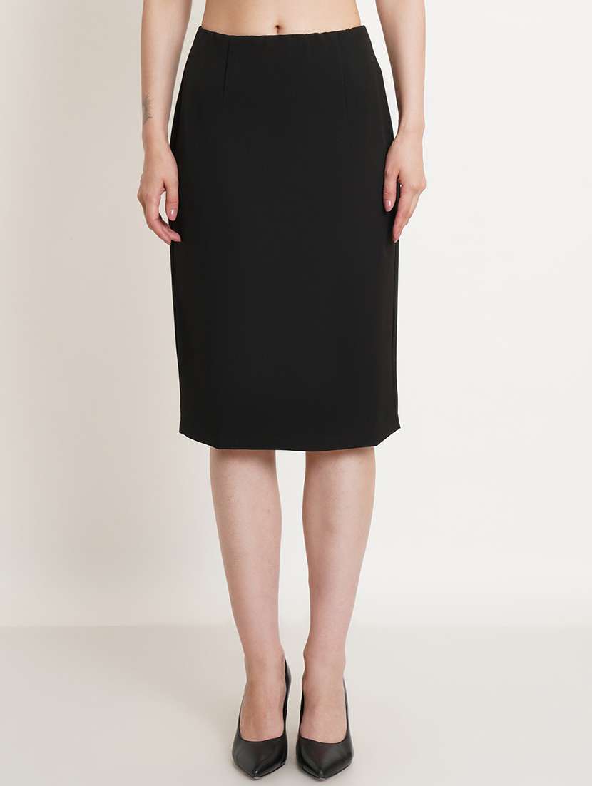 purple solid pencil skirts