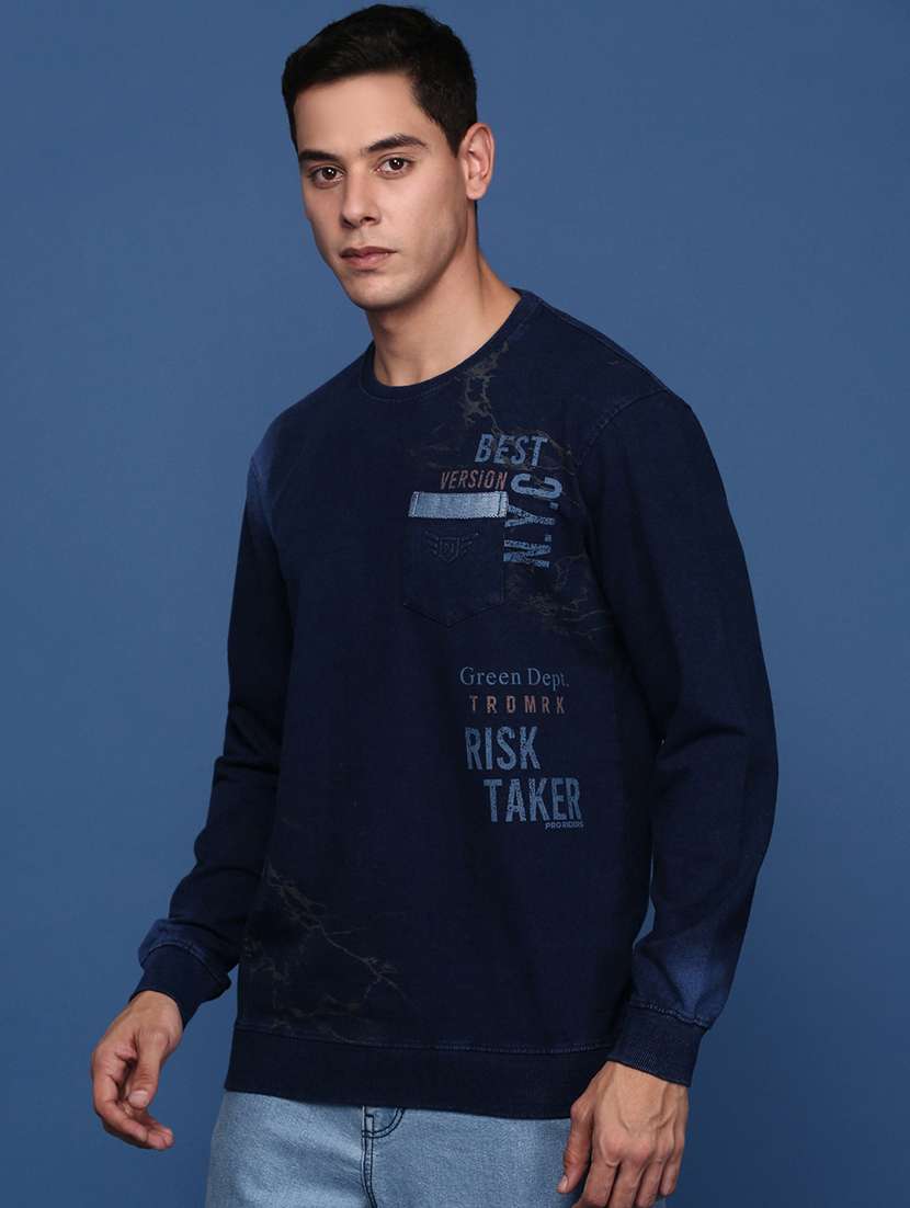 men long sleeves front & back print sweatshirt - 21463192 -  Standard Image - 1