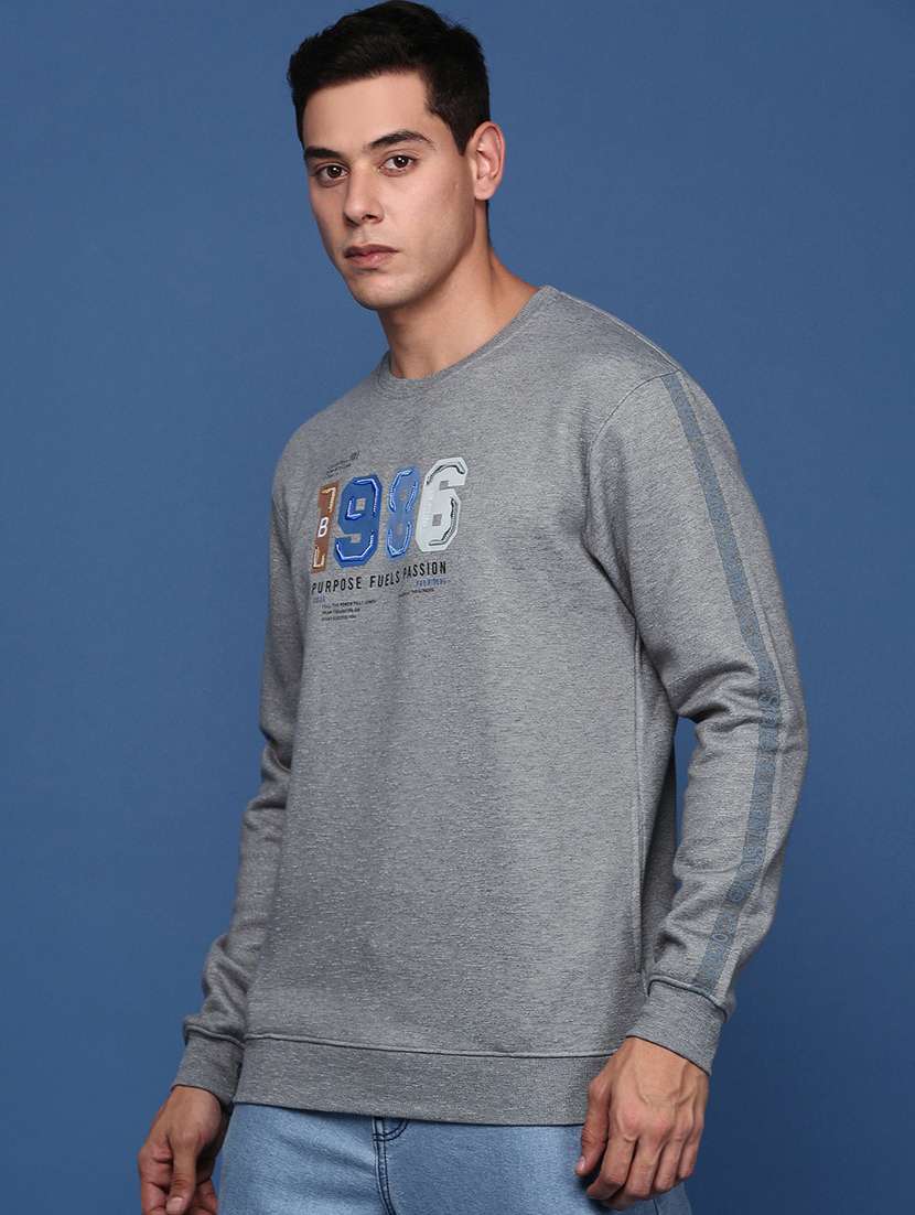 men's round neck printed sweatshirt - 21463195 -  Standard Image - 1