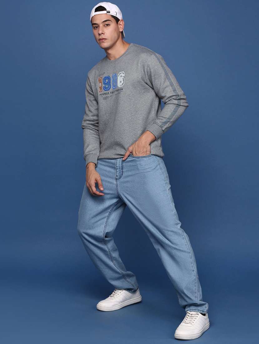 men's round neck printed sweatshirt - 21463195 -  Standard Image - 4