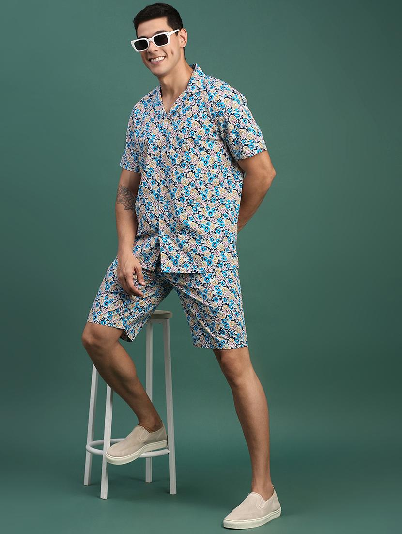 men printed shirt & shorts co-ord set - 21463209 - Standard Image - 4