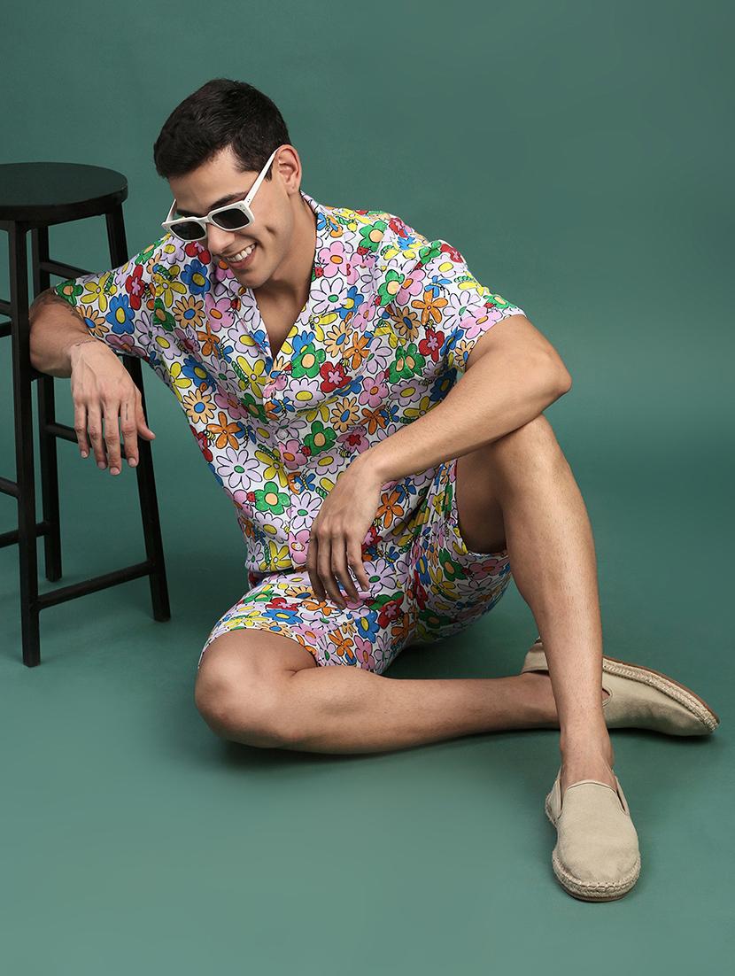 men printed shirt & shorts co-ord set - 21463216 - Standard Image - 4