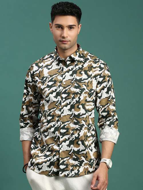 men printed casual shirt - 21463225 - Standard Image - 0