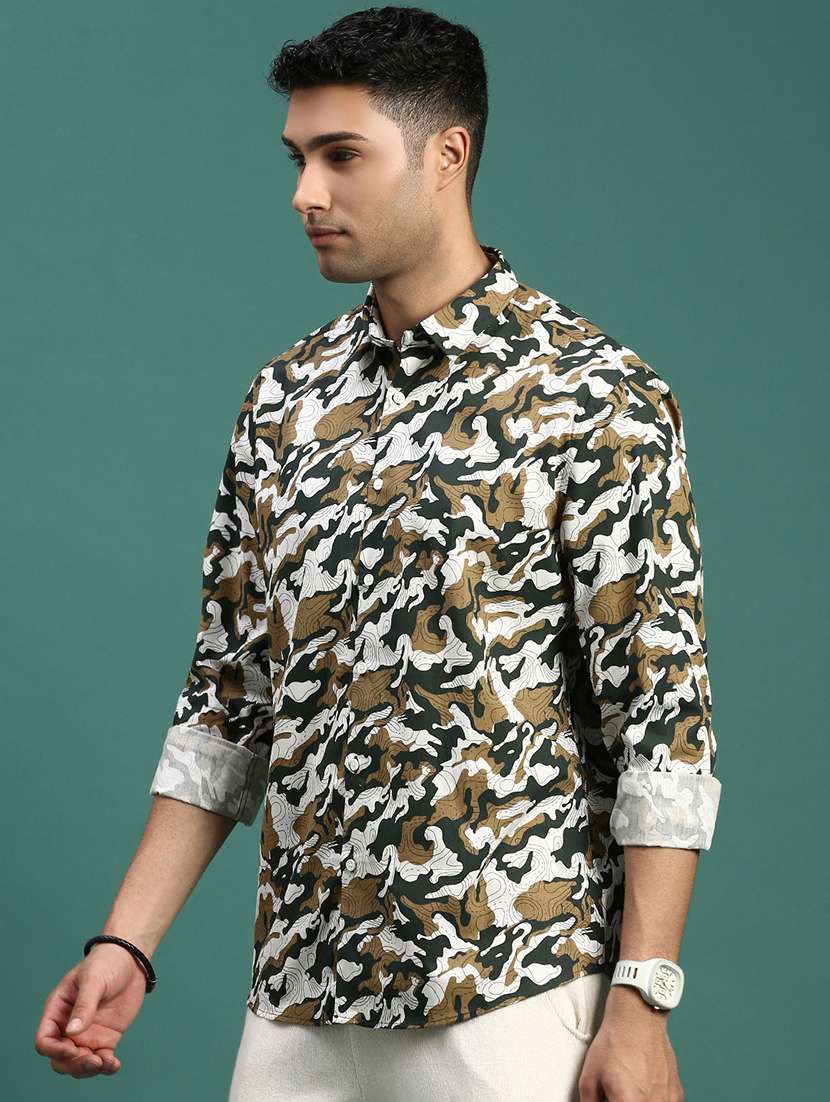 men printed casual shirt - 21463225 - Standard Image - 1