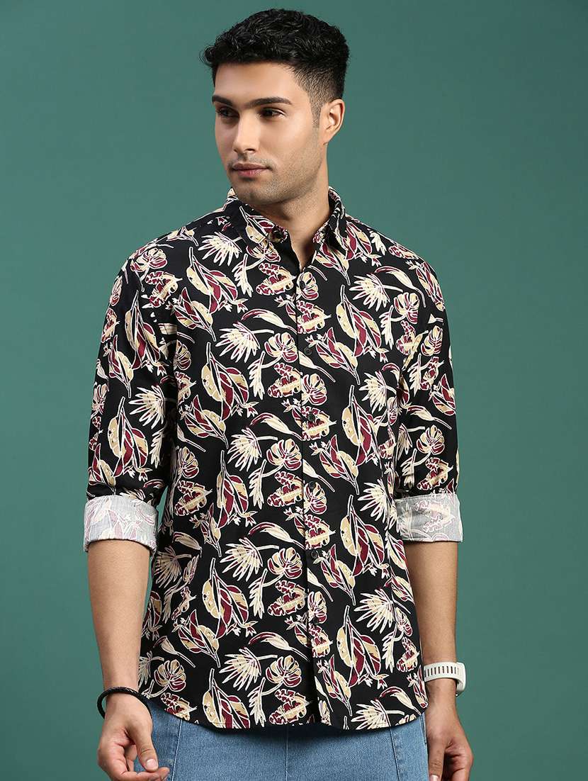 men printed casual shirt
