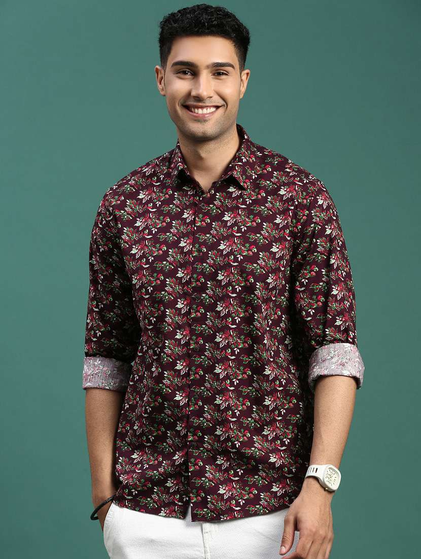 men printed casual shirt