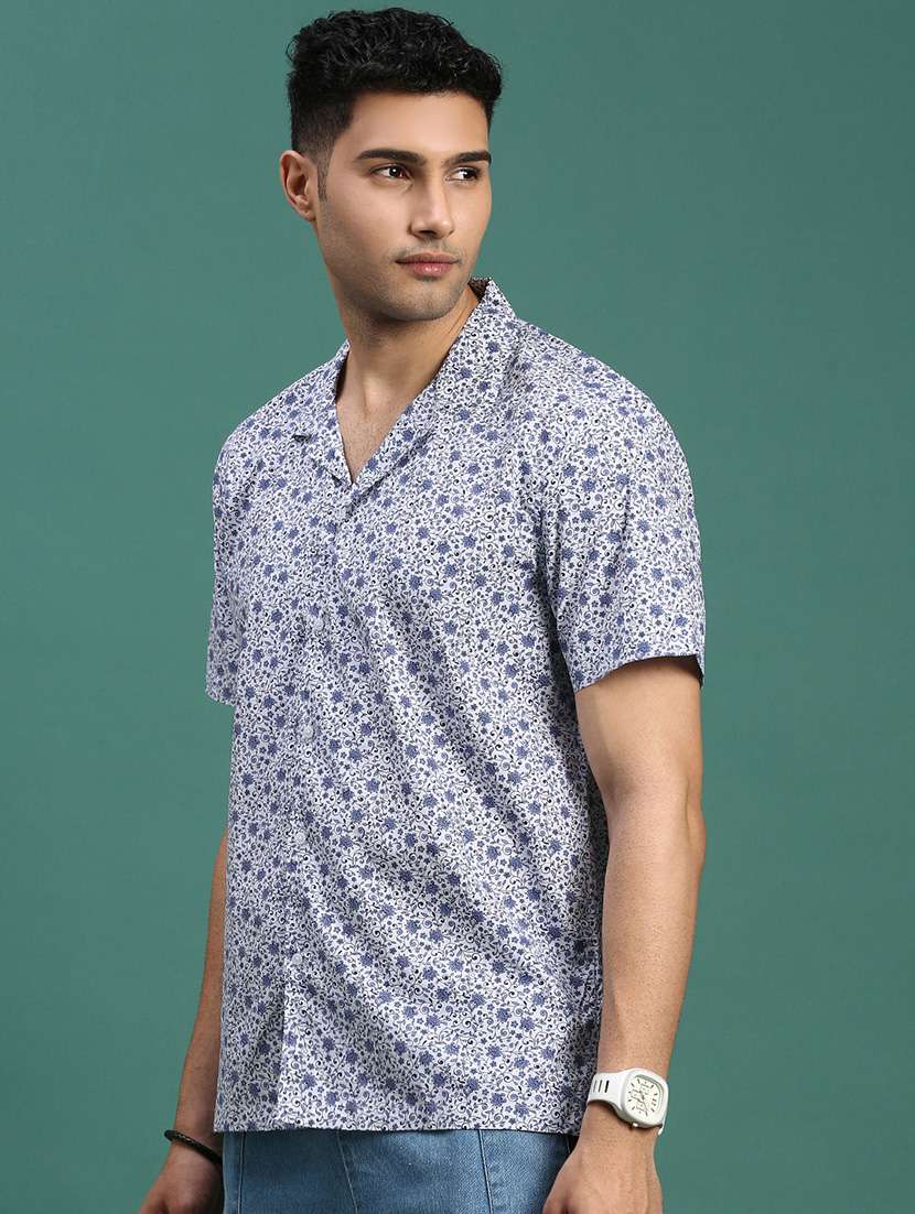 men printed short sleeve casual shirt - 21463252 -  Standard Image - 1