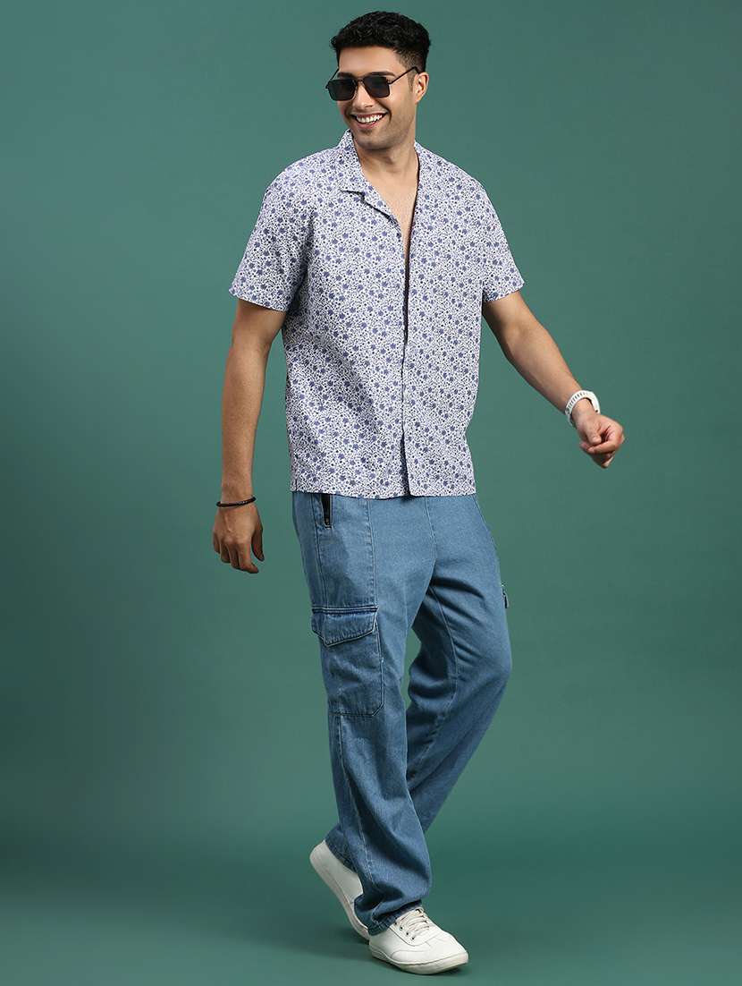 men printed short sleeve casual shirt - 21463252 -  Standard Image - 4