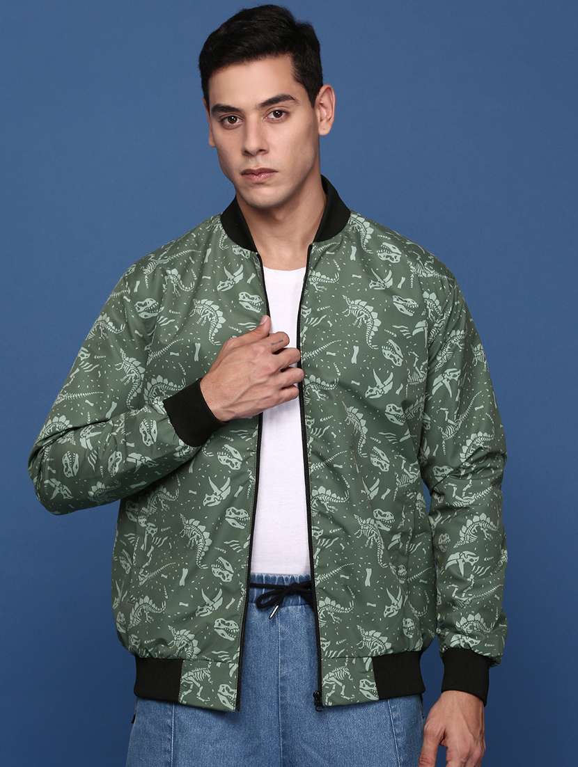 men printed bomber jacket