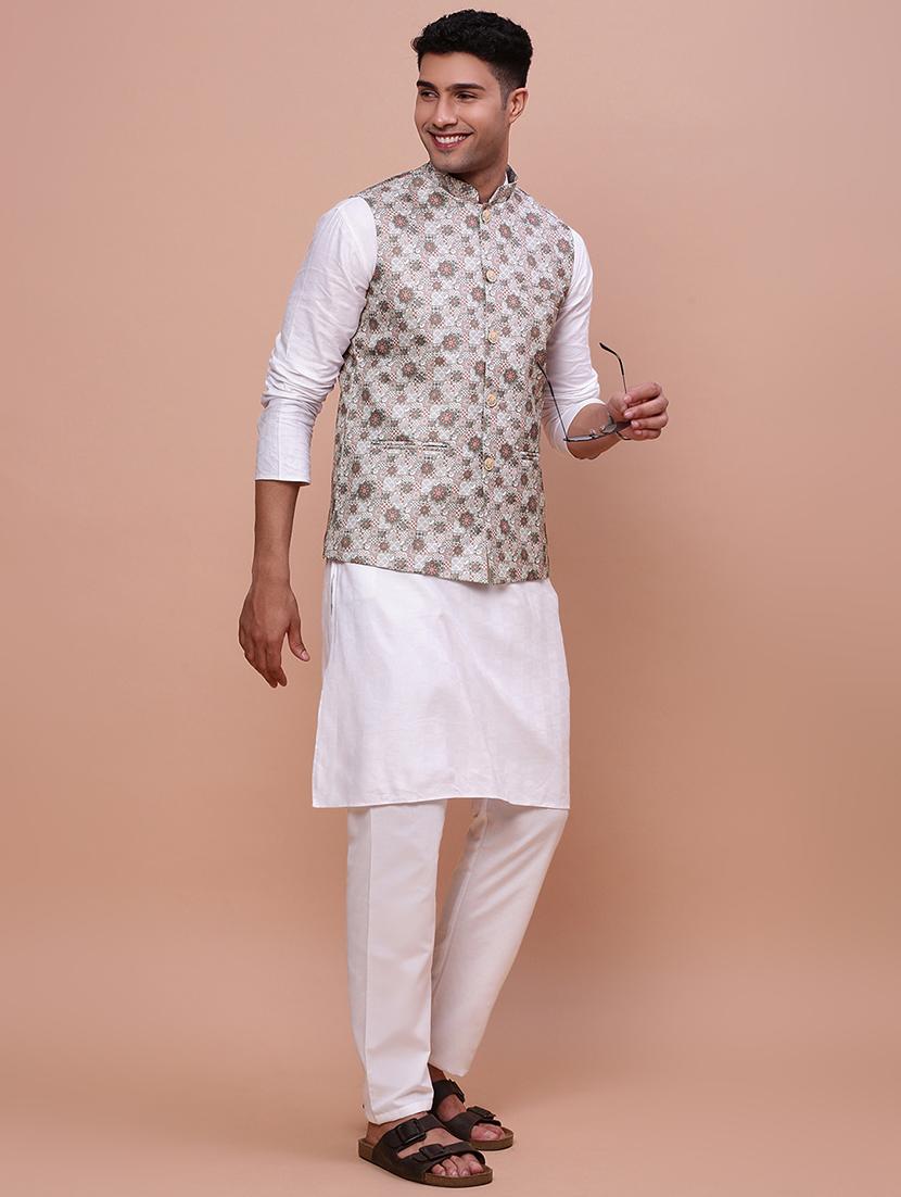 men mandrain neck nehru jacket - 21463298 - Standard Image - 4