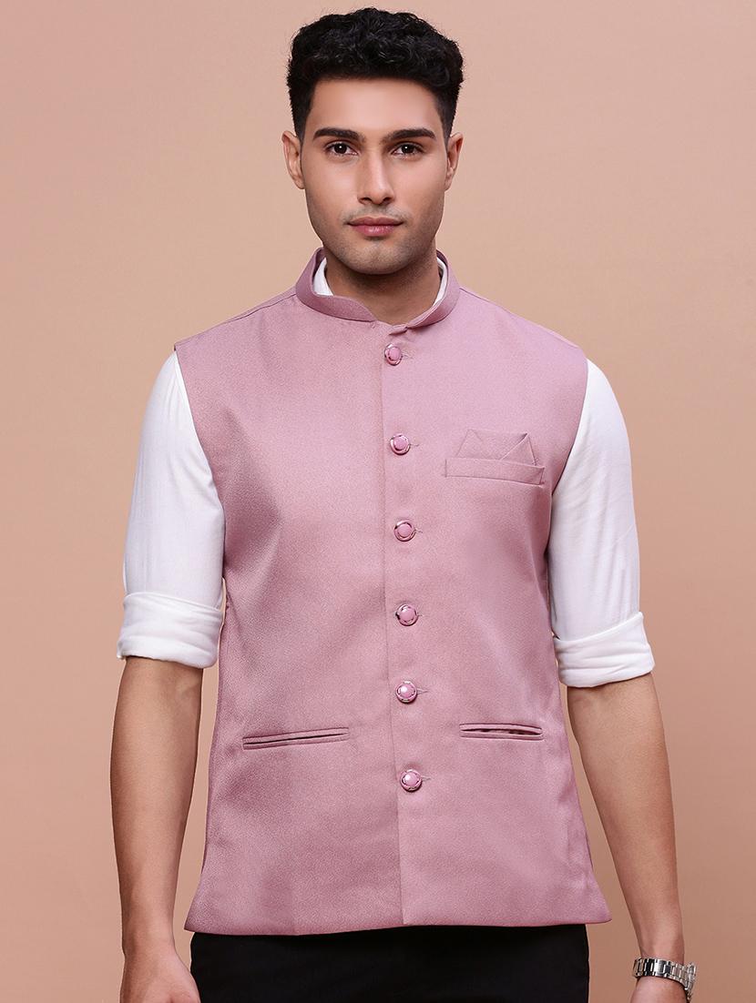 men mandrain neck nehru jacket - 21463301 - Zoom Image - 0