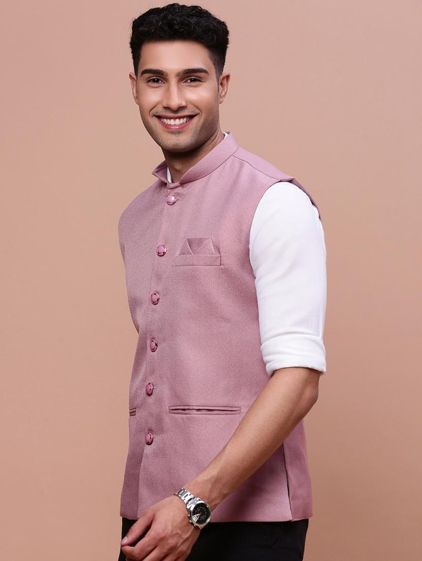 men mandrain neck nehru jacket - 21463301 - Standard Image - 1