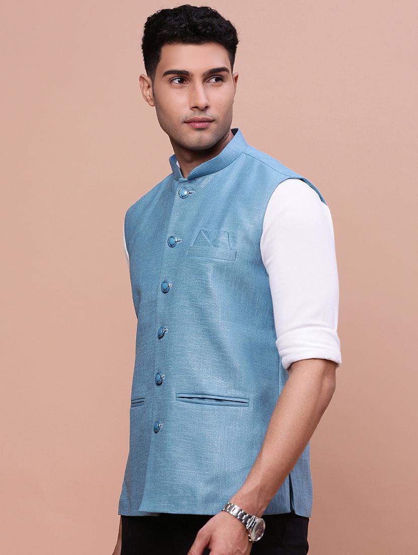 men mandrain neck nehru jacket - 21463302 -  Standard Image - 1