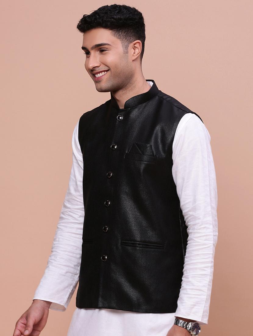 men mandrain neck nehru jacket - 21463303 -  Standard Image - 1