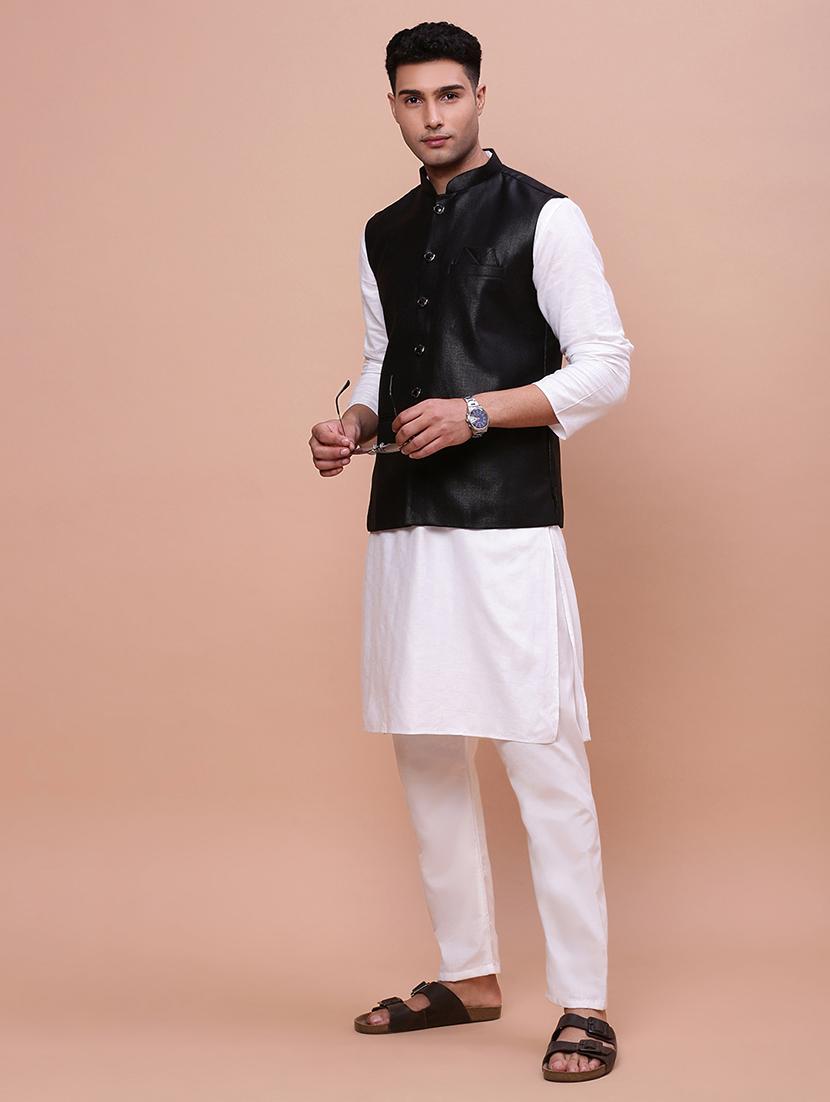 men mandrain neck nehru jacket - 21463303 - Standard Image - 4
