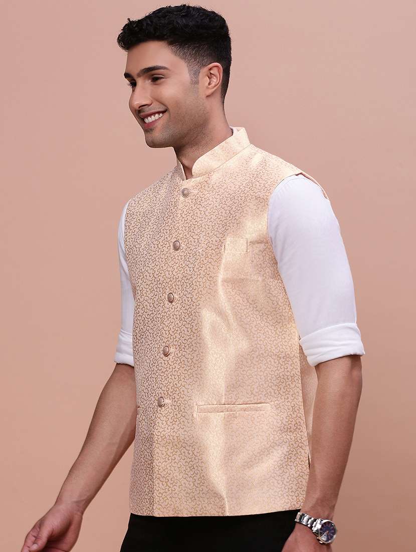 men mandrain neck nehru jacket - 21463307 -  Standard Image - 1