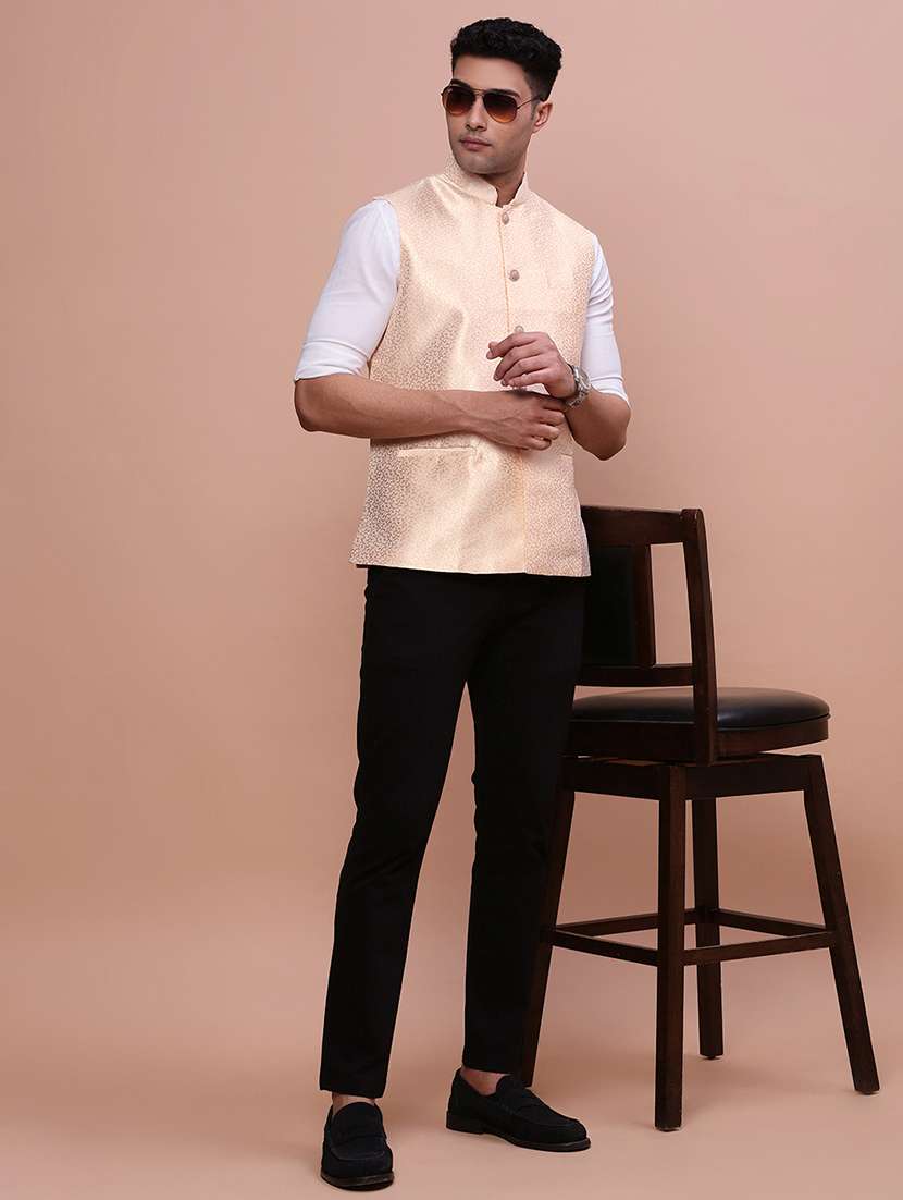 men mandrain neck nehru jacket - 21463307 -  Standard Image - 4