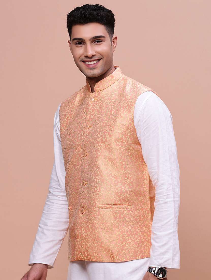 men mandrain neck nehru jacket - 21463308 -  Standard Image - 1