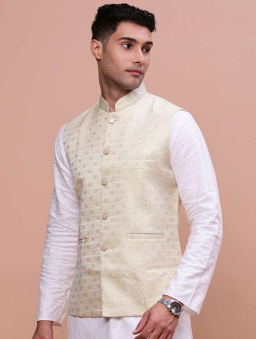 men mandrain neck nehru jacket - 21463324 -  Standard Image - 1