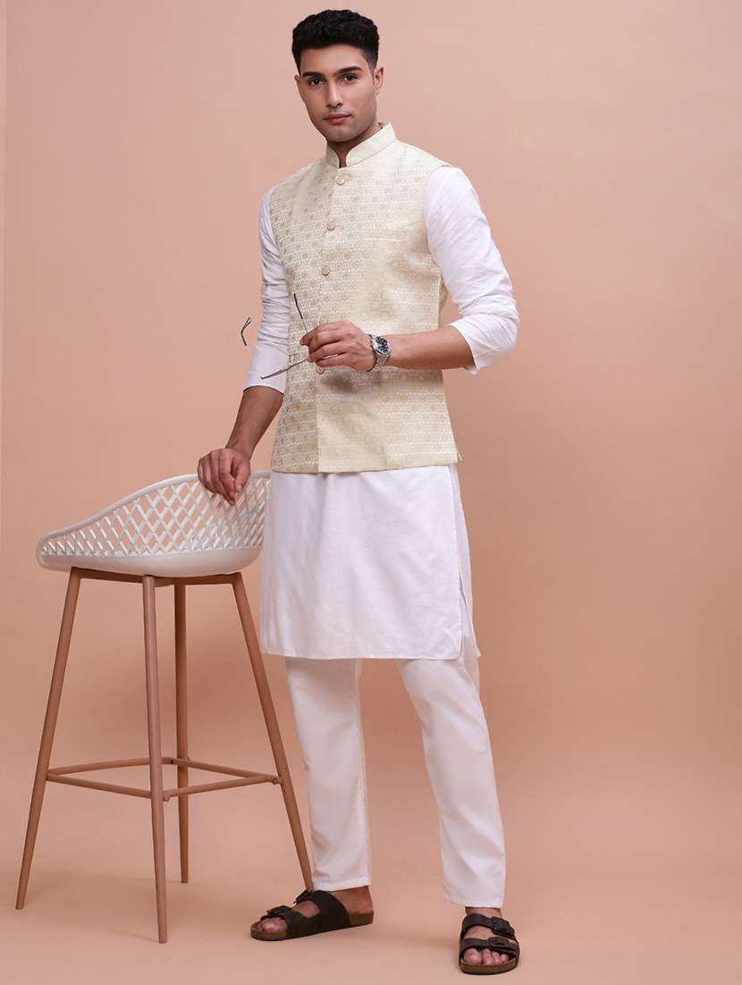men mandrain neck nehru jacket - 21463324 -  Standard Image - 4