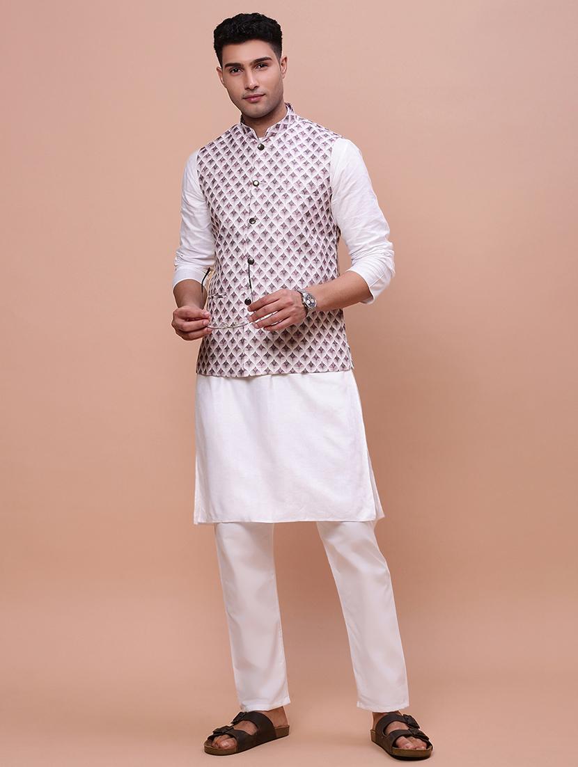 men mandrain neck nehru jacket - 21463326 - Standard Image - 4