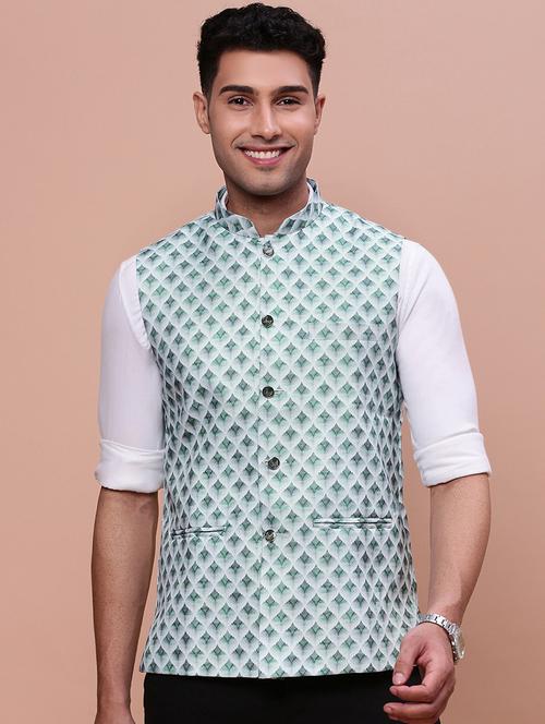 men mandrain neck nehru jacket - 21463327 -  Standard Image - 0