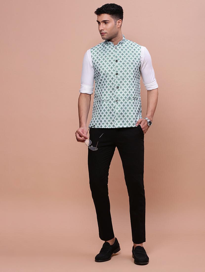 men mandrain neck nehru jacket - 21463327 - Standard Image - 4