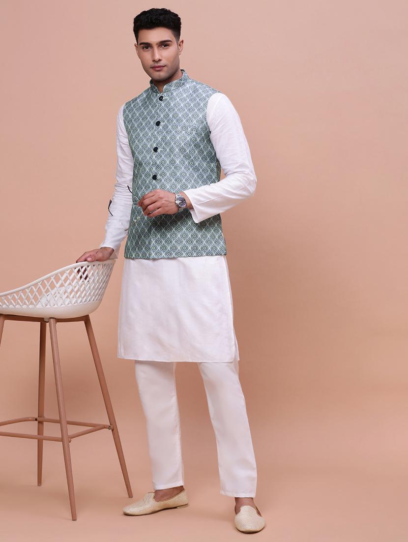 men mandrain neck nehru jacket - 21463337 - Standard Image - 4