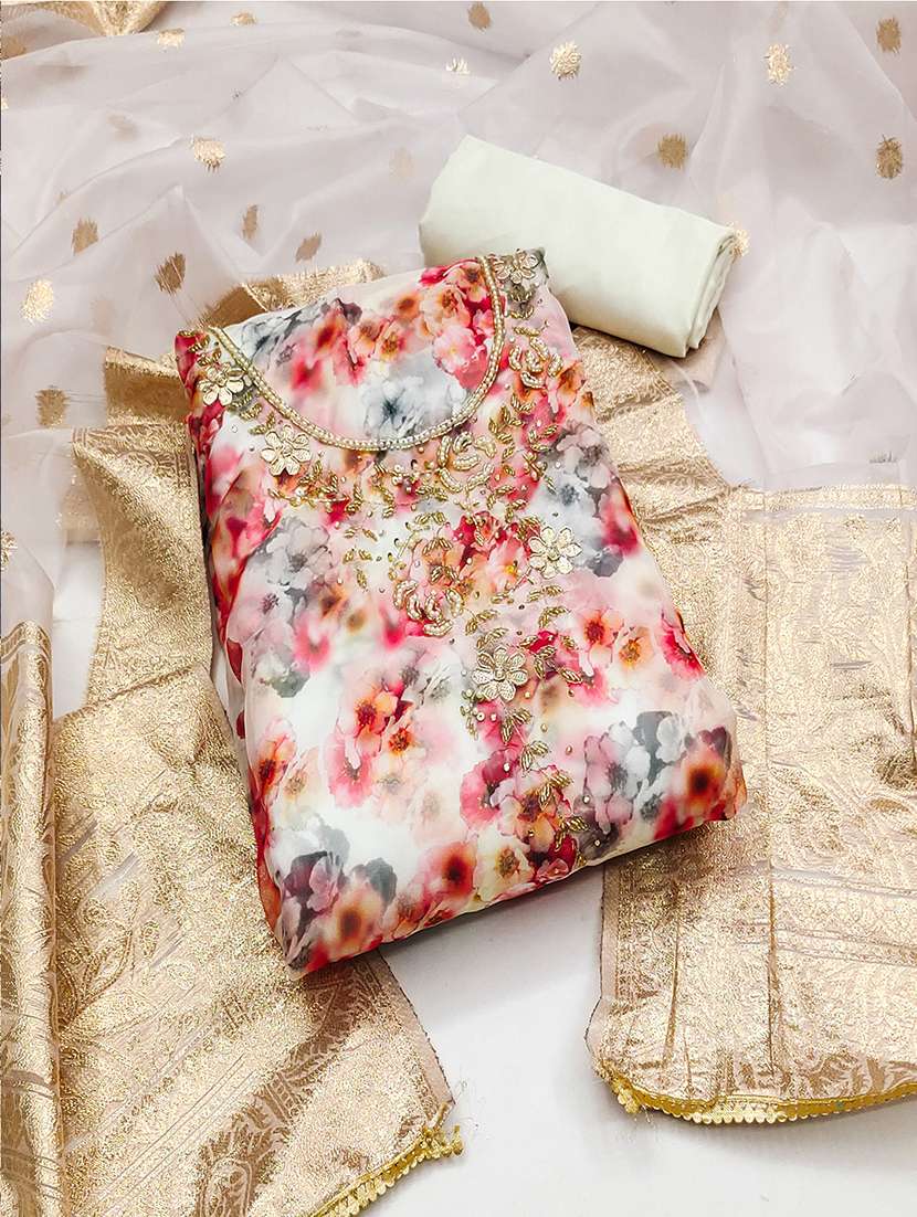 women floral printed unstitched suits
