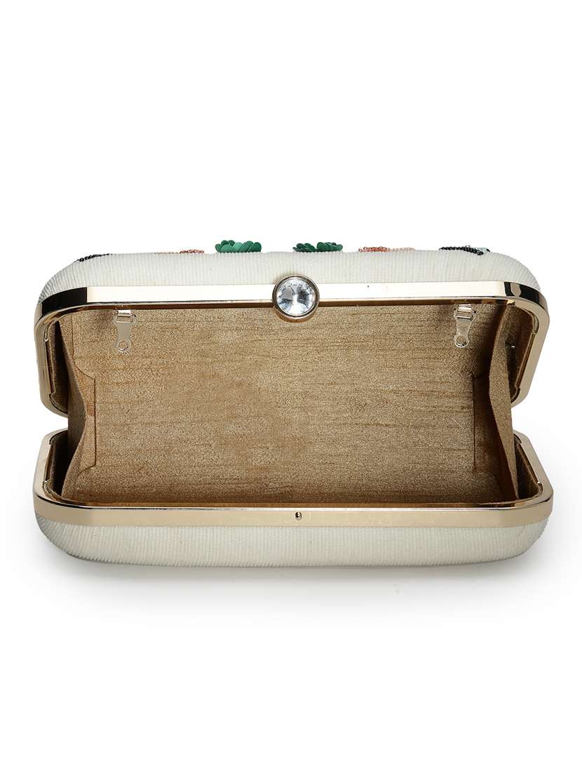 Women Embellished Box Clutch