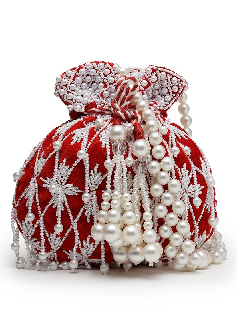 women red velvet ethnic potli - 21463452 -  Zoom Image - 0