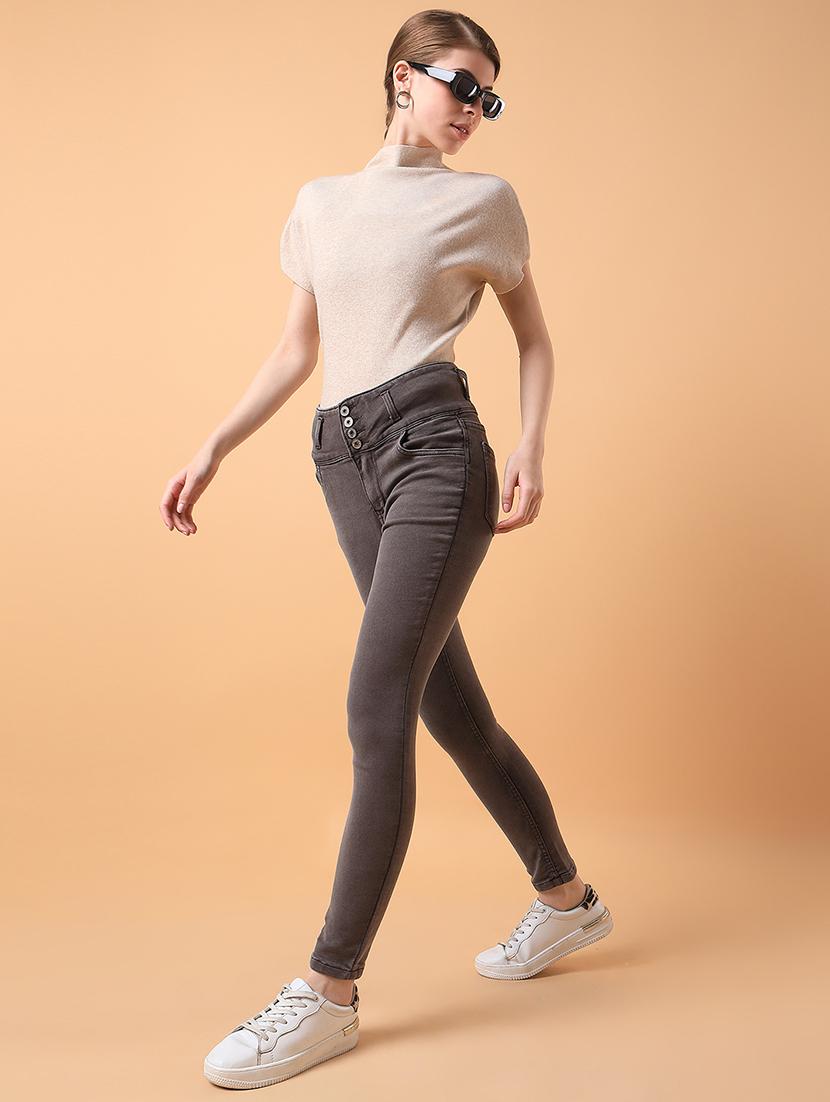 women solid high rise slim fit jean - 21463461 - Standard Image - 4