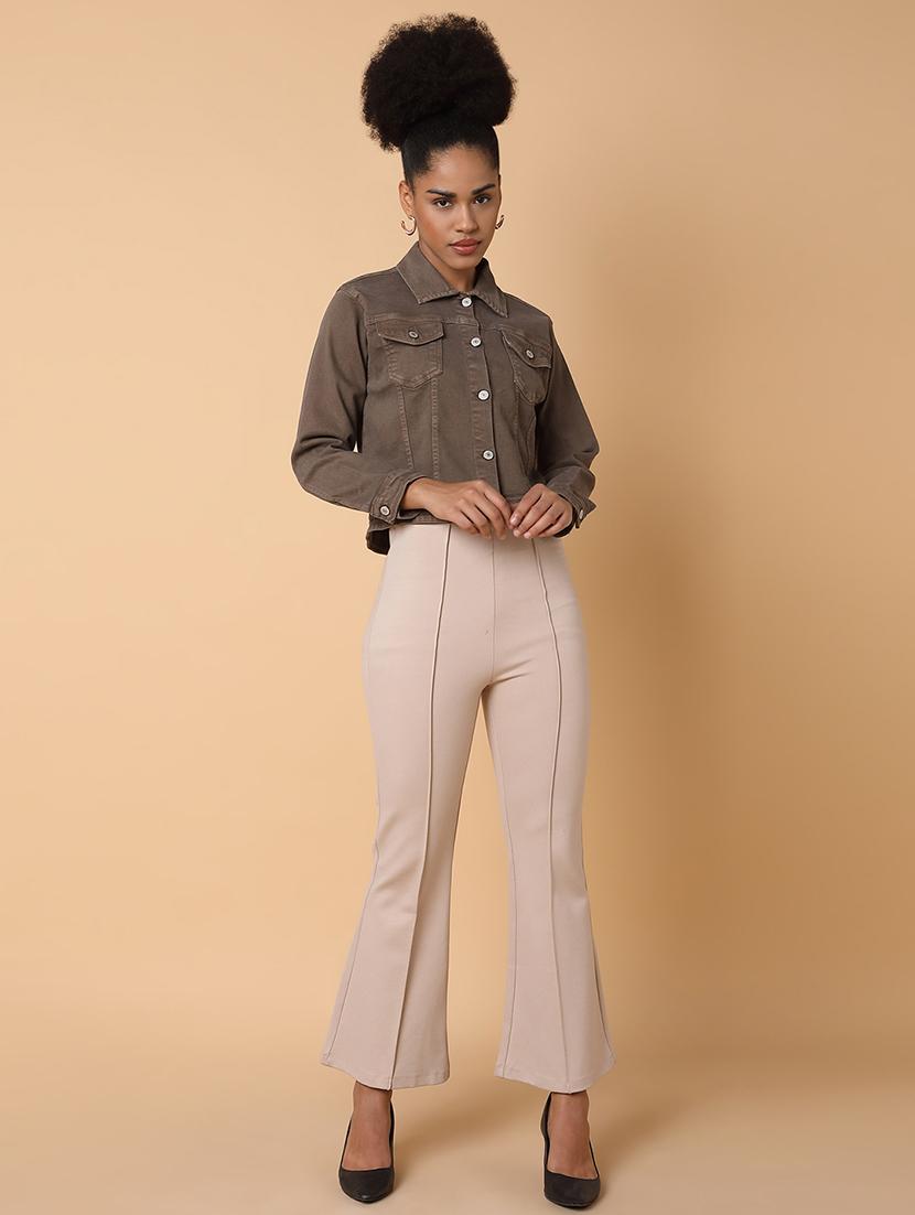 women brown long sleeves denim jacket - 21463470 - Standard Image - 4