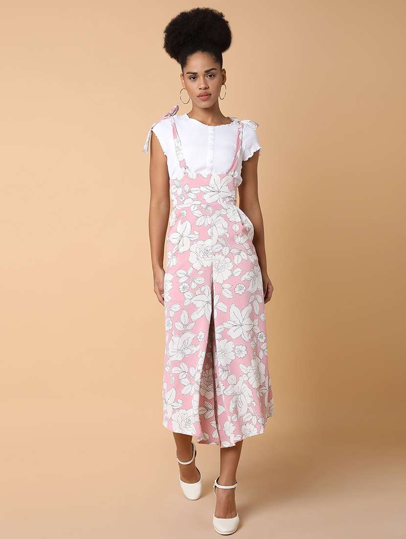pink floral print calf length jumpsuit - 21463476 -  Standard Image - 1