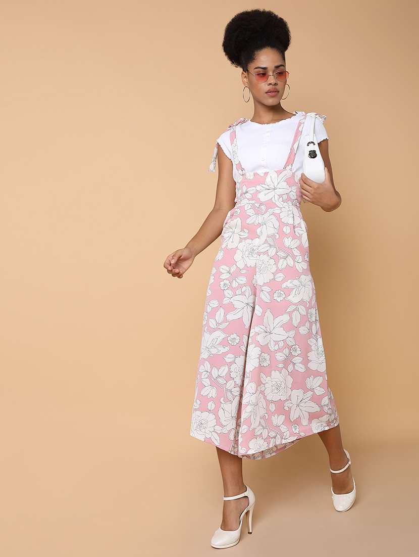 pink floral print calf length jumpsuit - 21463476 -  Standard Image - 4