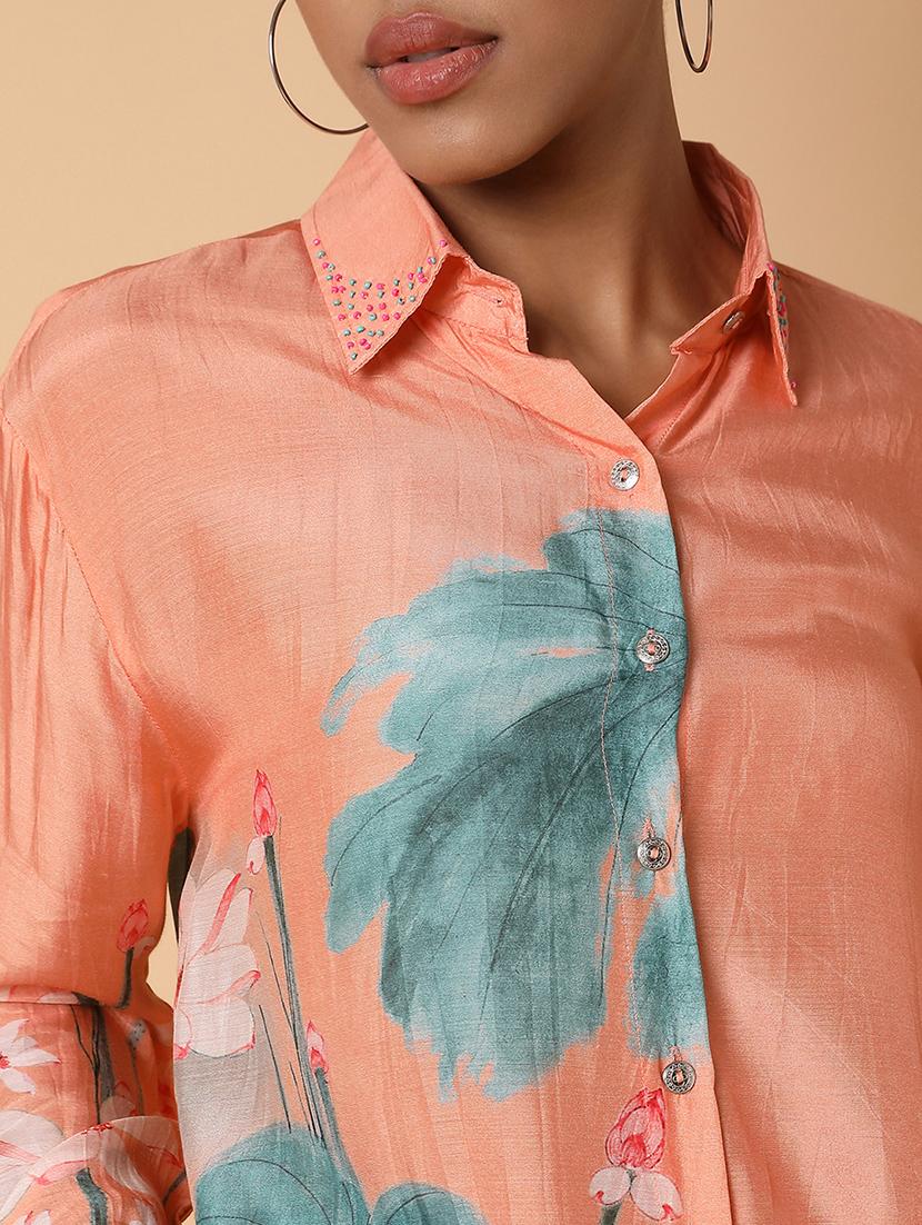 women printed shirt and trouser co-ord set - 21463494 - Standard Image - 6