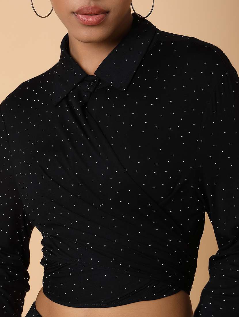 women black cotton blend top and trouser co-ord set - 21463496 -  Standard Image - 6