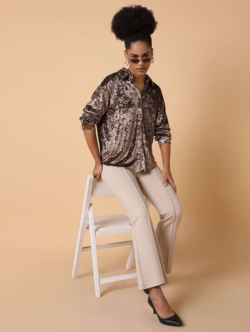 women solid long sleeves shirt - 21463504 - Standard Image - 4