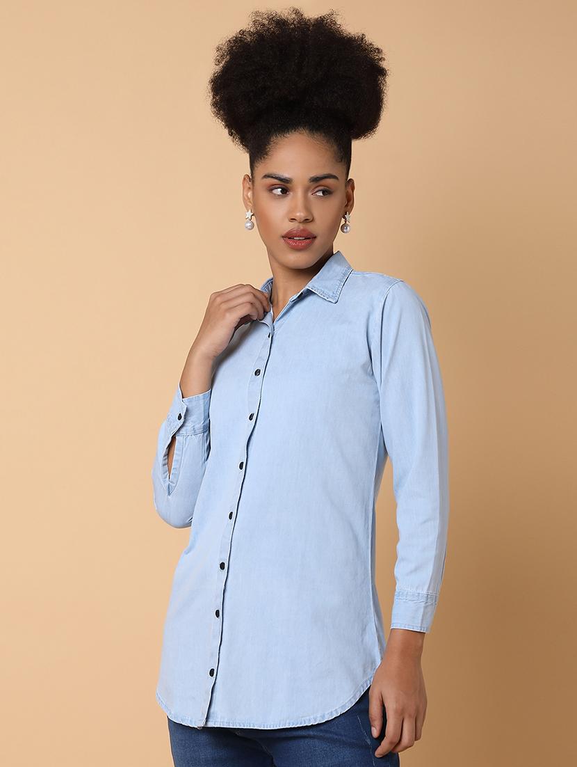 women solid long sleeves shirt - 21463508 -  Standard Image - 1
