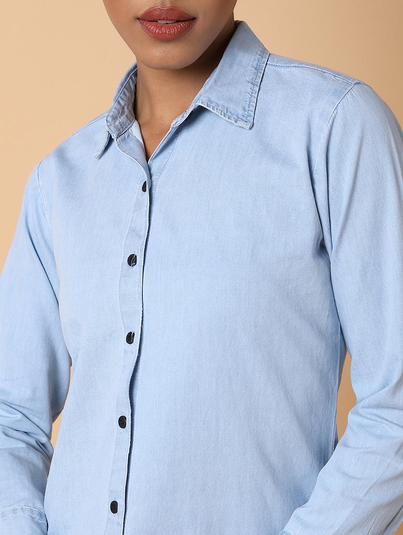 women solid long sleeves shirt - 21463508 - Standard Image - 6