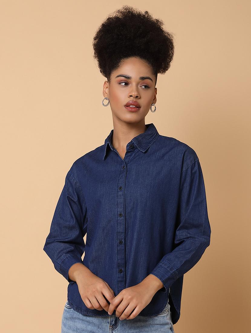 women solid long sleeves shirt - 21463510 - Zoom Image - 0
