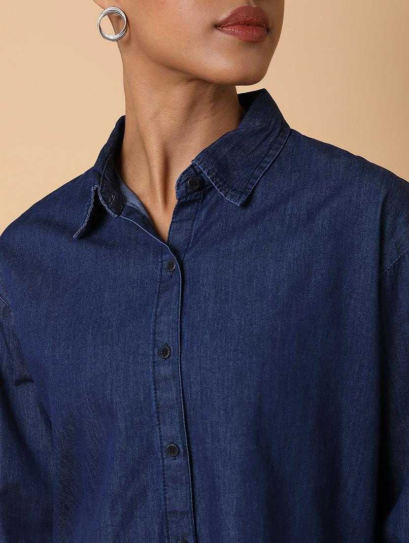 women solid long sleeves shirt - 21463510 - Standard Image - 6