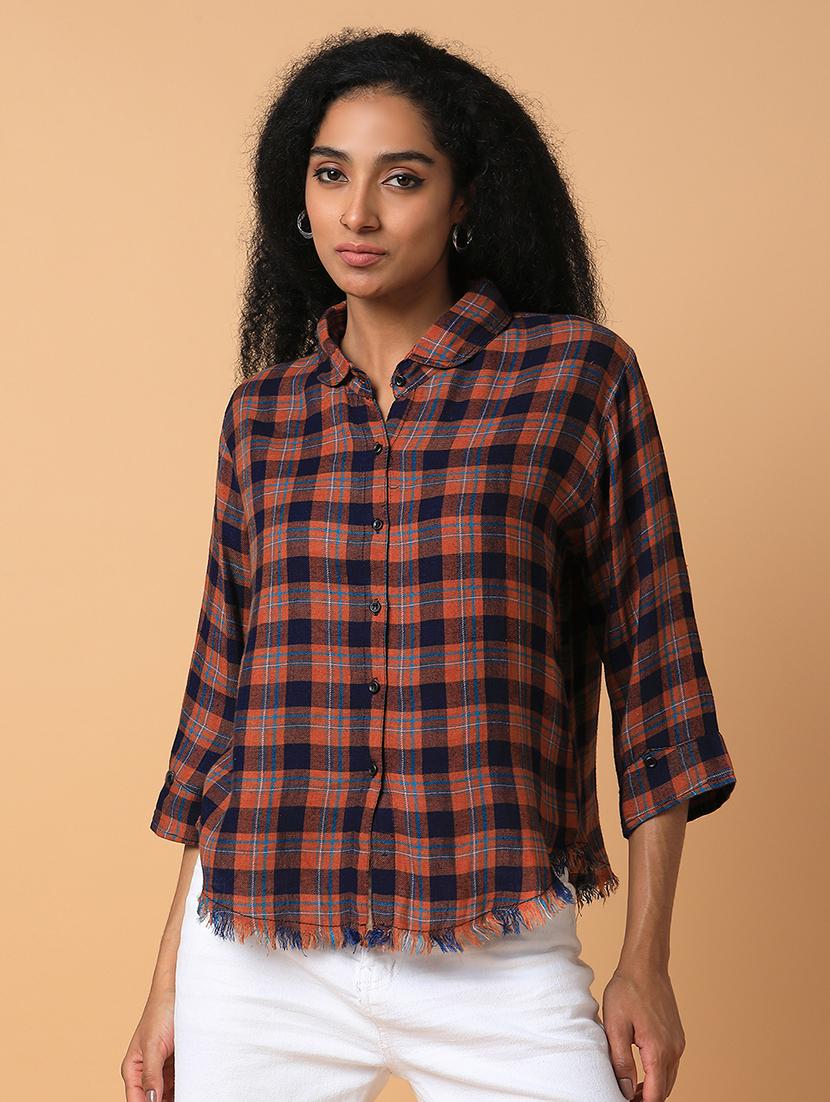 women checkered long sleeves shirt - 21463511 -  Zoom Image - 0